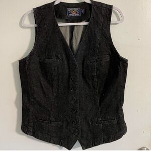 Black denim vest